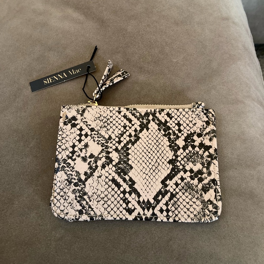 Sienna Mae Black and Cream Snakeskin Print Wallet